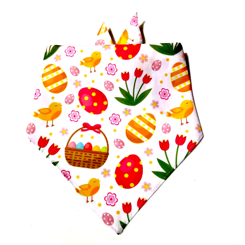 Amazon Celebrate Easter Pet Triangular Scarf Dog Cat Accessories Saliva Towel Multiple Pet Universal Printing