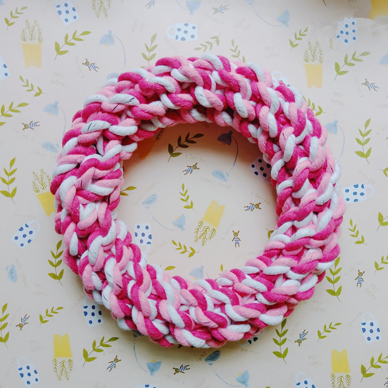 Dog Toy Molar Long Lasting Pet Toy Cotton Rope Teddy/Golden Retriever Samo Tooth Cleaning Dog Toy Ball Training Frisbee