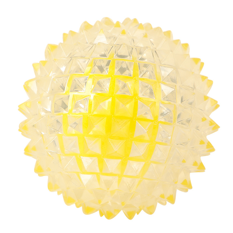 Factory Direct Sales Pet Toy Light-Emitting Barbed TPR Molar Interaction Toy Ball Dog Tooth Cleaning Ball in Stock Wholesale