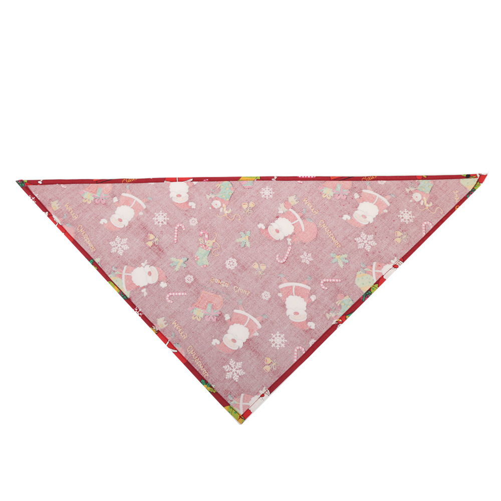 Cross-Border Amazon Christmas Pet&#039;s Saliva Towel Cotton Triangular Binder Dog Scarf Cat Scarf Ornament
