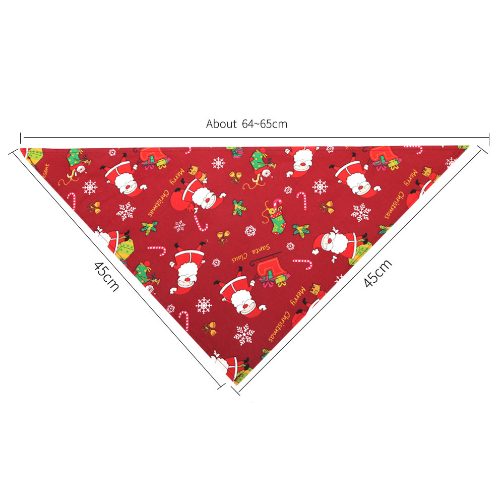 Cross-Border Amazon Christmas Pet's Saliva Towel Cotton Triangular Binder Dog Scarf Cat Scarf Ornament Cross-Border Amazon Christmas Pet's Saliva Towel Cotton Triangular Binder Dog Scarf Cat Scarf Ornament
