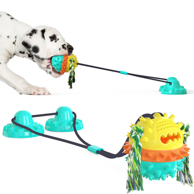 Pet Supplies Factory New Hot Amazon Sucker Sound Dog Bite Molar Training Dog Toy Food Dropping Ball