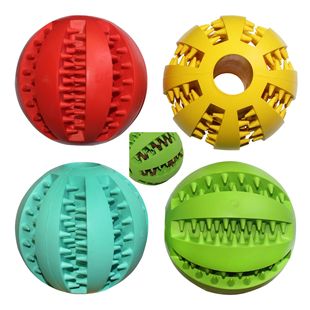 Dog Toys Bite-Resistant Ball Cat Rubber round Toy Food Dropping Ball Teether Ball Amazon Pet Supplies Factory