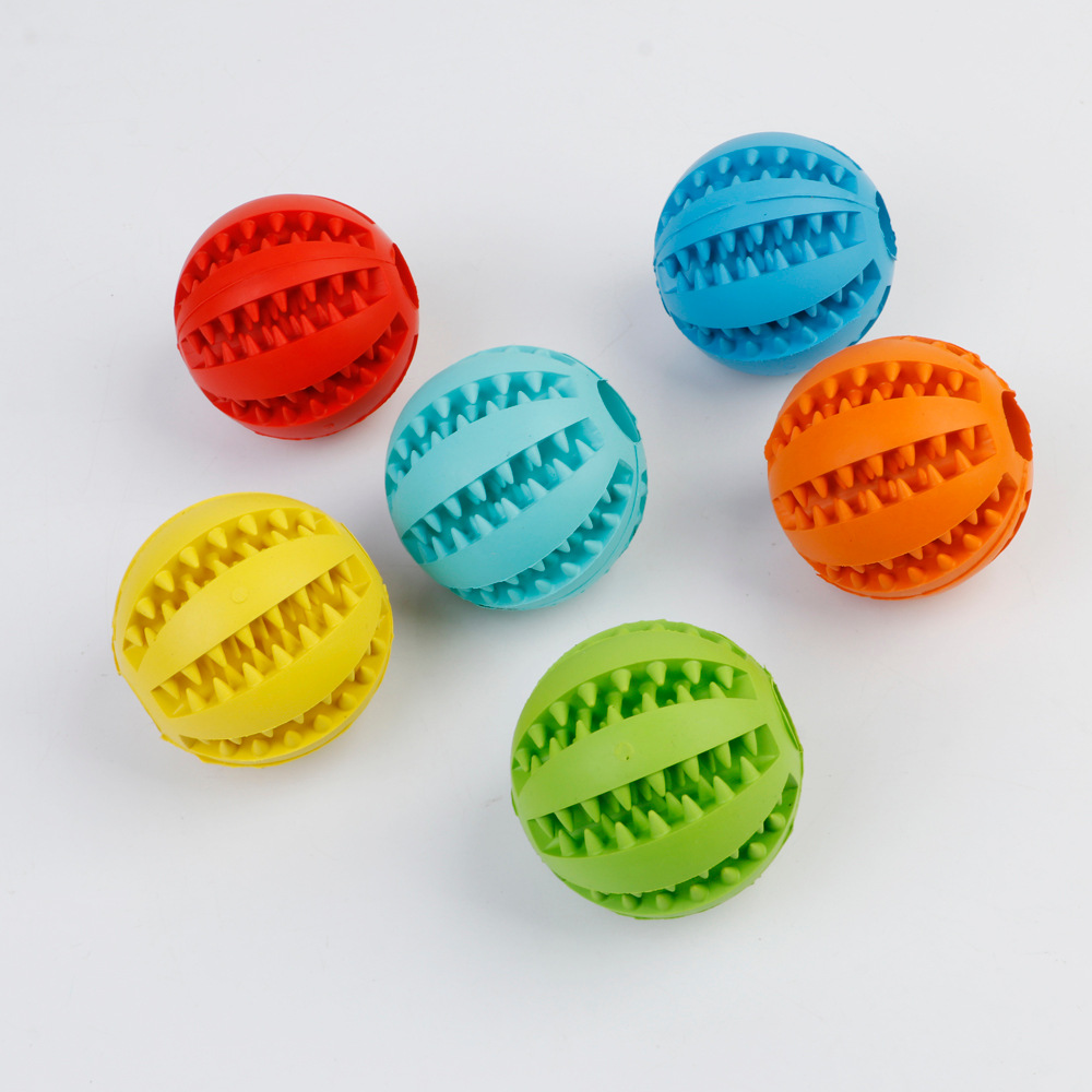 Dog Toys Bite-Resistant Ball Cat Rubber round Toy Food Dropping Ball Teether Ball Amazon Pet Supplies Factory