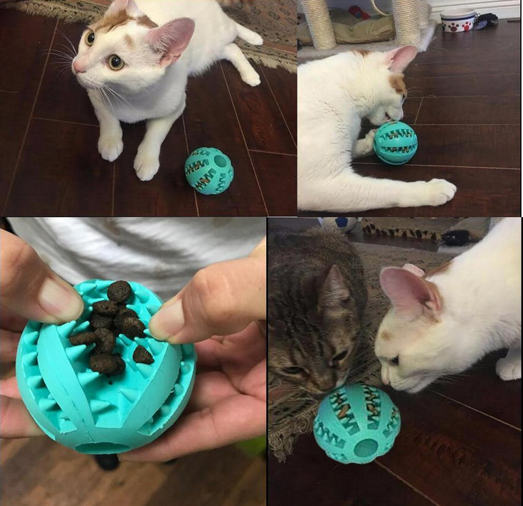Dog Toys Bite-Resistant Ball Cat Rubber round Toy Food Dropping Ball Teether Ball Amazon Pet Supplies Factory