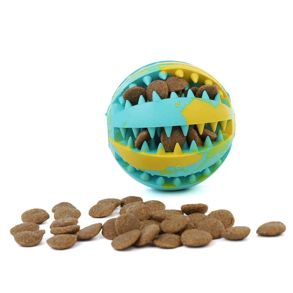 Dog Toys Bite-Resistant Ball Cat Rubber round Toy Food Dropping Ball Teether Ball Amazon Pet Supplies Factory