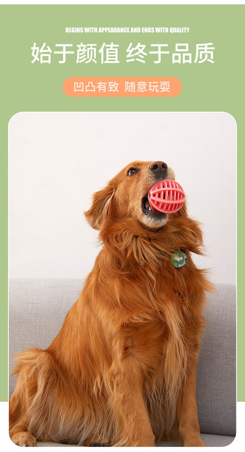 Dog Bite Ball Food Dropping Ball Bite-Resistant Pet the Toy Dog Dog Toy Molar Toy Ball Elastic Ball Rubber Tooth Cleaning TPR