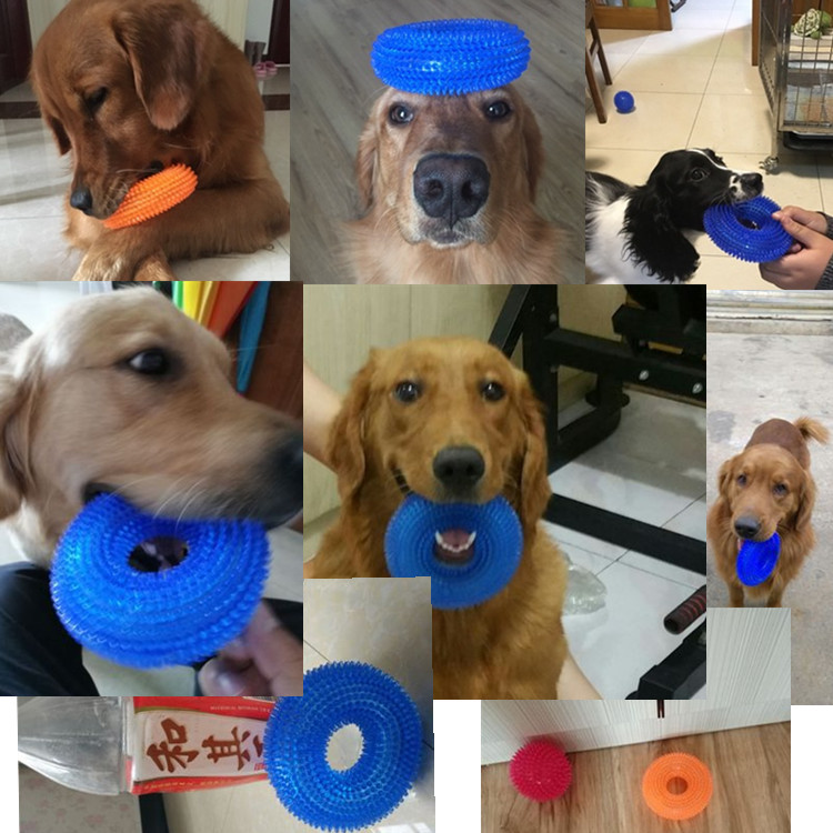 Pet Toy Bite-Resistant Vocalization Toy Ball Large Dog Golden Retriever Barbed TPR Dog Toy Tooth Cleaning Molar Dog Toy