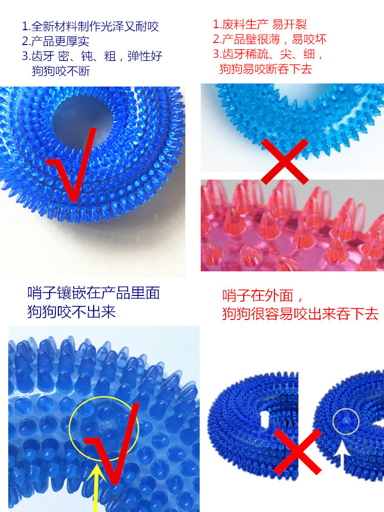 Pet Toy Bite-Resistant Vocalization Toy Ball Large Dog Golden Retriever Barbed TPR Dog Toy Tooth Cleaning Molar Dog Toy