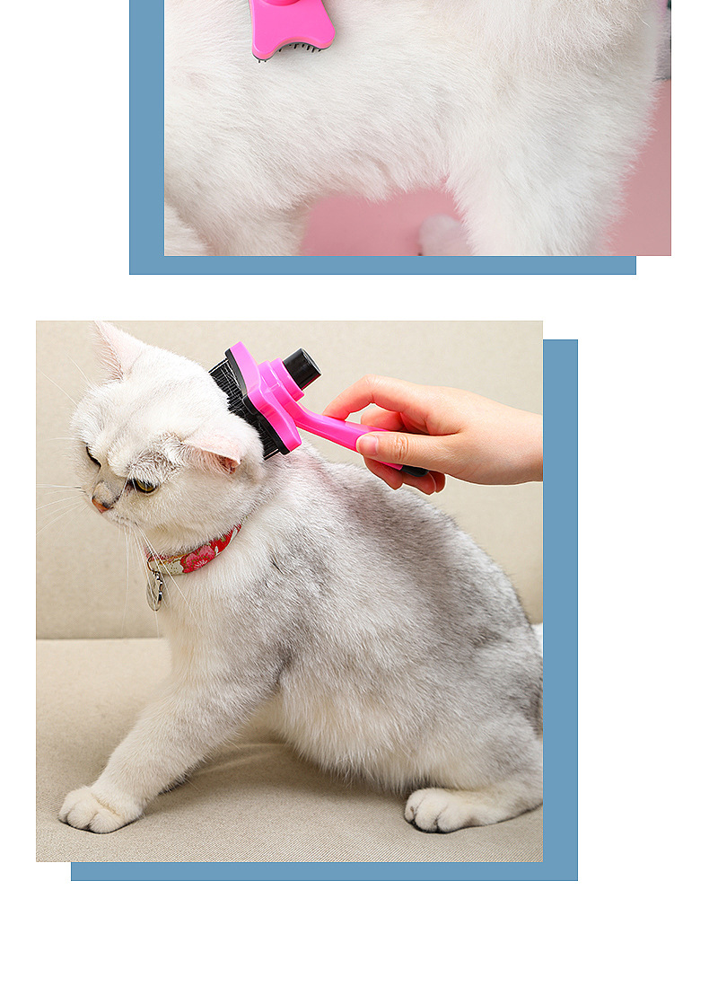 Pet Comb Dog Cat Hair Removal Brush Pet Supplies One-Click Hair Removal Cat Comb Cross-Border Pet Cleaning Brush