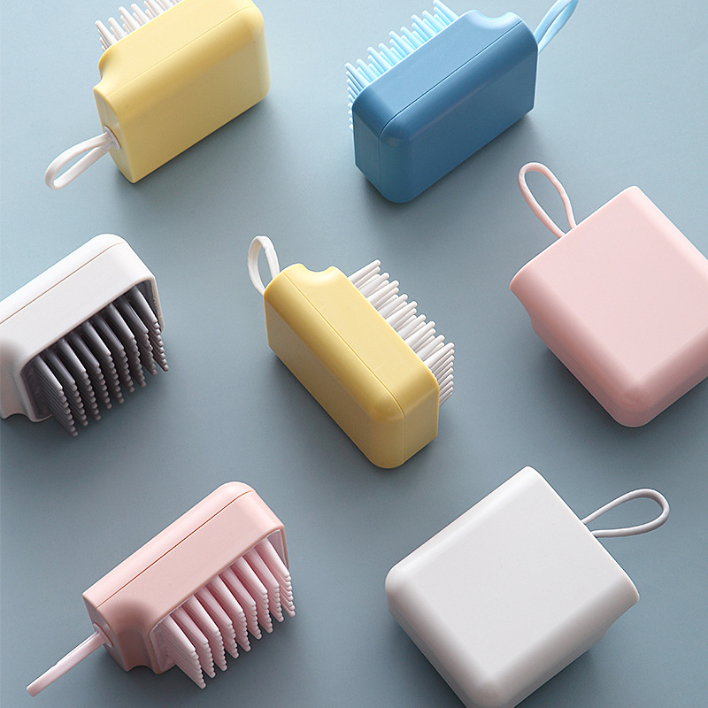 Collection Original Silicone Shampoo Brush Portable Shampoo Massage Brush Wet and Dry Dual-Use Pet Shower Brush Handheld Shampoo Comb