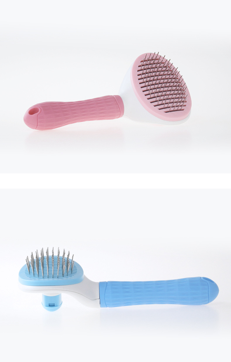 Stainless Steel Dog Hair Brush Automatic Cleaning Pet Hair Brush Pet Hair Removal Brush Cat Comb Hair Remover Supplies