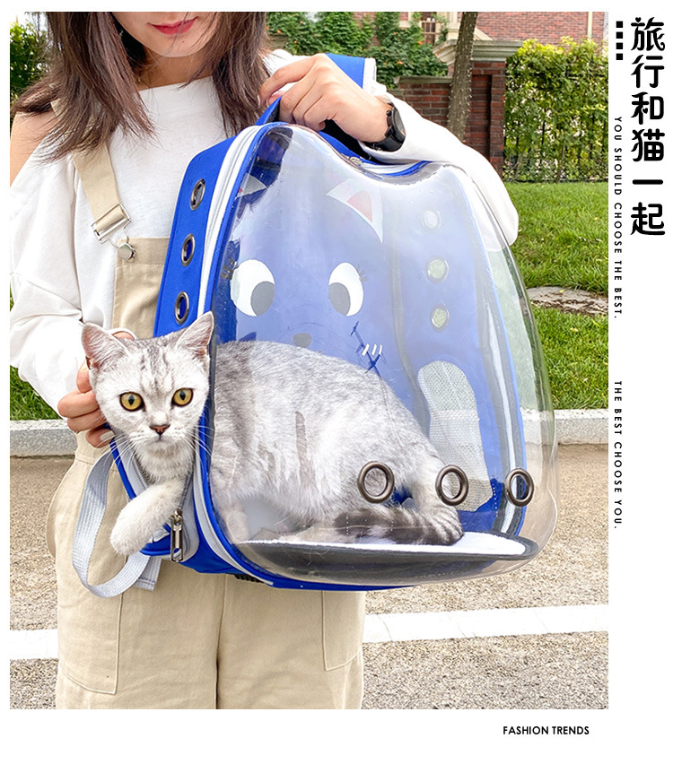 Space Capsule Cat Pet Backpack Transparent Dog Backpack out Breathable and Portable Pet Bag Chest Backpack