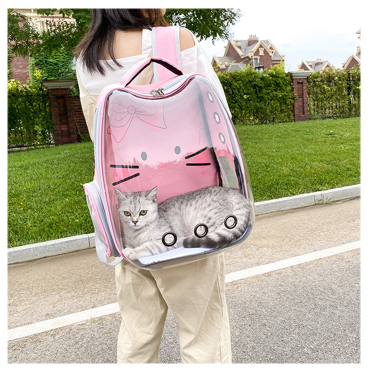 Space Capsule Cat Pet Backpack Transparent Dog Backpack out Breathable and Portable Pet Bag Chest Backpack