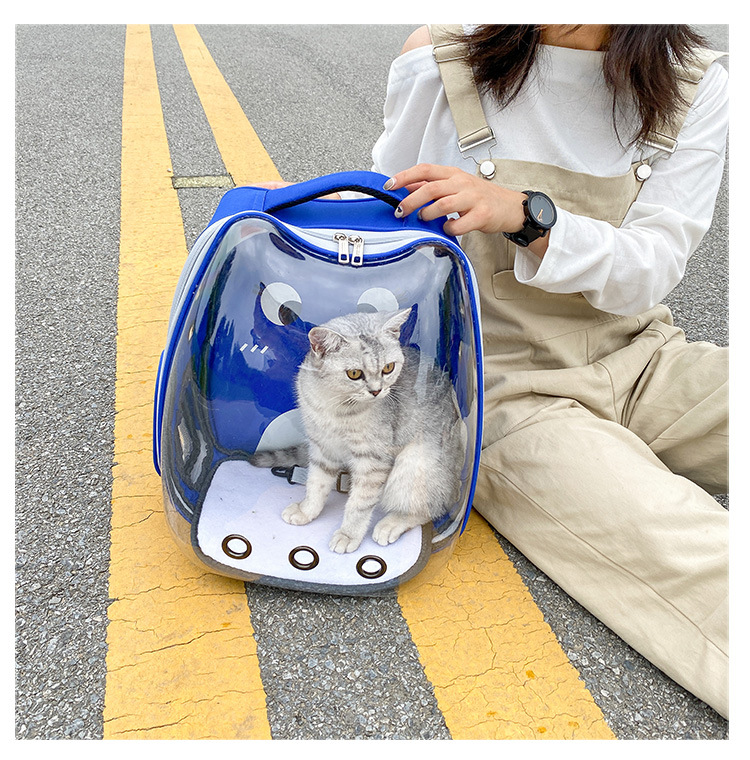 Space Capsule Cat Pet Backpack Transparent Dog Backpack out Breathable and Portable Pet Bag Chest Backpack