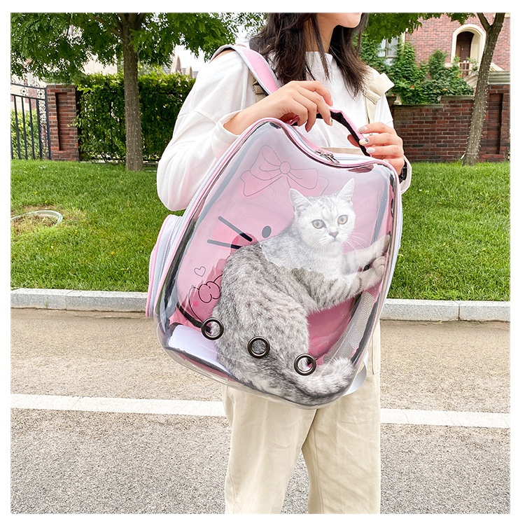 Space Capsule Cat Pet Backpack Transparent Dog Backpack out Breathable and Portable Pet Bag Chest Backpack