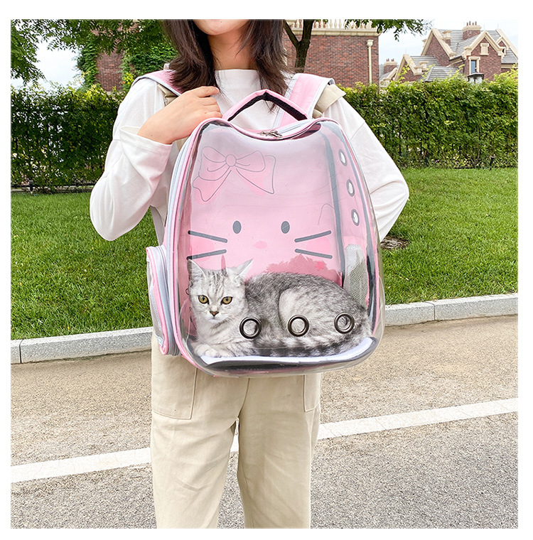 Space Capsule Cat Pet Backpack Transparent Dog Backpack out Breathable and Portable Pet Bag Chest Backpack