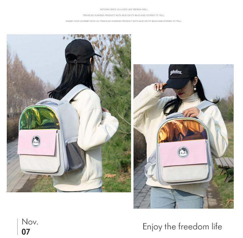 Pet Backpack Backpack Portable Cat School Bag Dog Bag Winter Cat Supplies Factory Direct Sales Supply Backpack