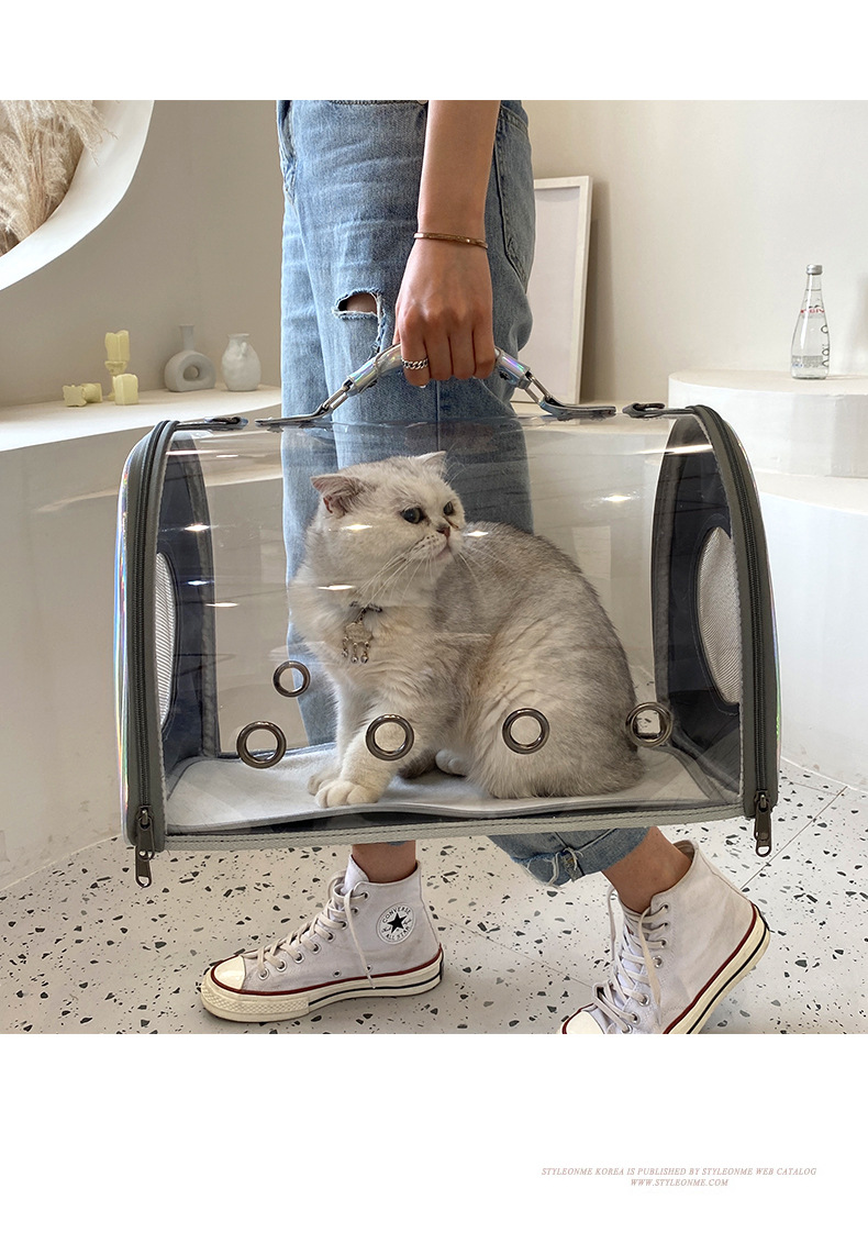 Space Capsule Cat Pet Backpack Transparent Dog Backpack out Breathable and Portable Pet Bag Chest Backpack