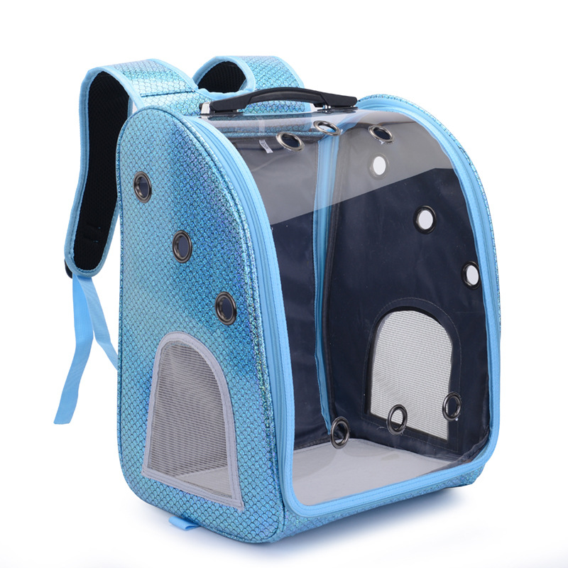 Cross-Border Special for New Pet Trolley Bag Outdoor Portable Dog Bag Transparent Pet Cat Bag Large Capacity Pet Backpack