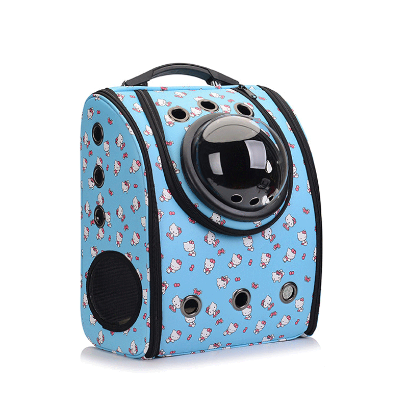 Cross-Border Pure Color Pu Pet Backpack for Outing Portable Pet Bag Cat Bag Pet Dog Backpack Pet Supplies