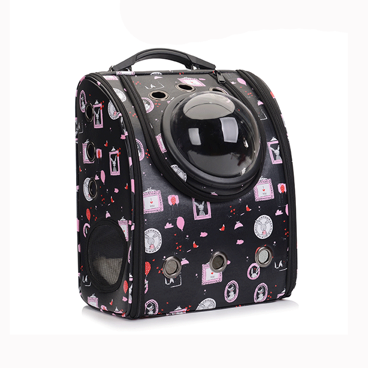 Cross-Border Pure Color Pu Pet Backpack for Outing Portable Pet Bag Cat Bag Pet Dog Backpack Pet Supplies