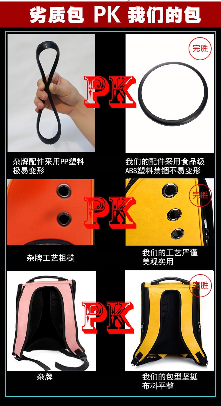 Cross-Border Pure Color Pu Pet Backpack for Outing Portable Pet Bag Cat Bag Pet Dog Backpack Pet Supplies Cross-Border Pure Color Pu Pet Backpack for Outing Portable Pet Bag Cat Bag Pet Dog Backpack Pet Supplies