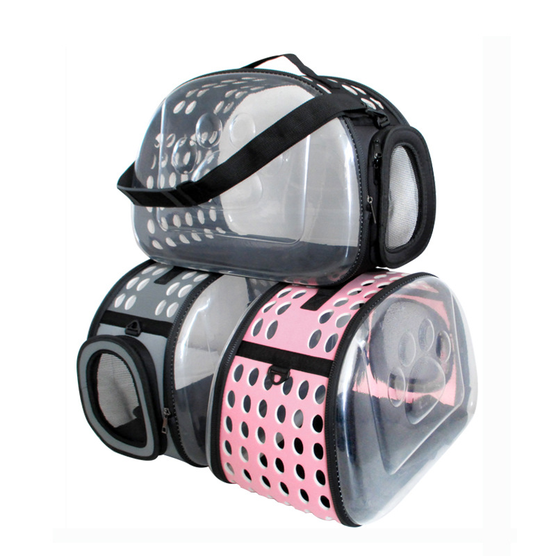 Transparent Cat Bag Cross-Border Supply Foldable Pet Backpack Dog Supplies Outing Carry Bag Pet Bag Factory