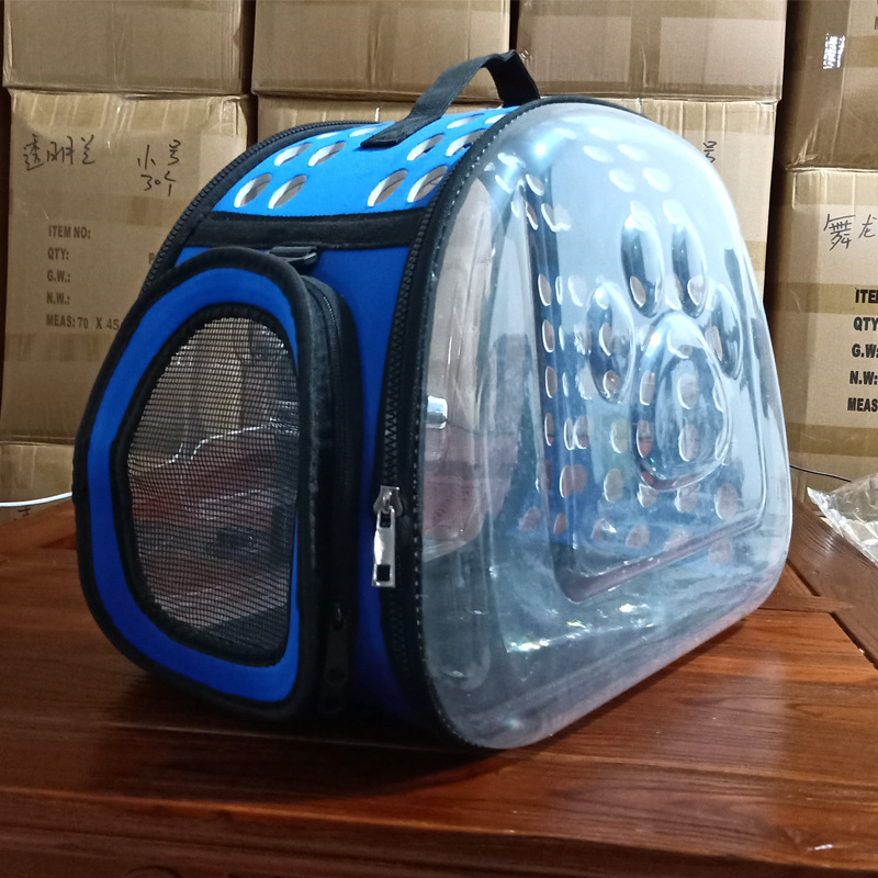 Transparent Cat Bag Cross-Border Supply Foldable Pet Backpack Dog Supplies Outing Carry Bag Pet Bag Factory