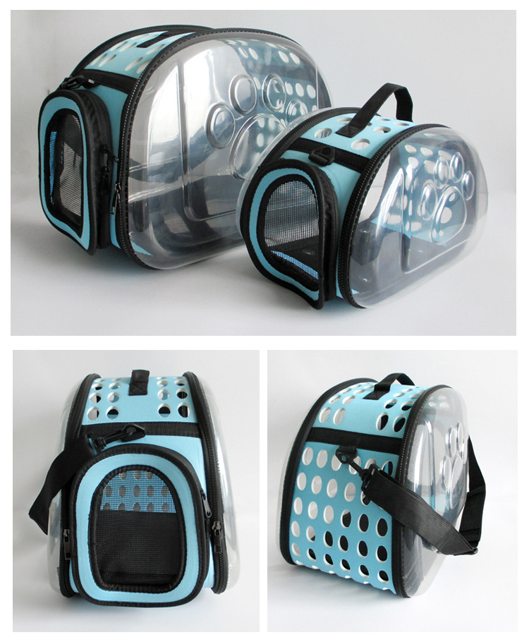 Transparent Cat Bag Cross-Border Supply Foldable Pet Backpack Dog Supplies Outing Carry Bag Pet Bag Factory