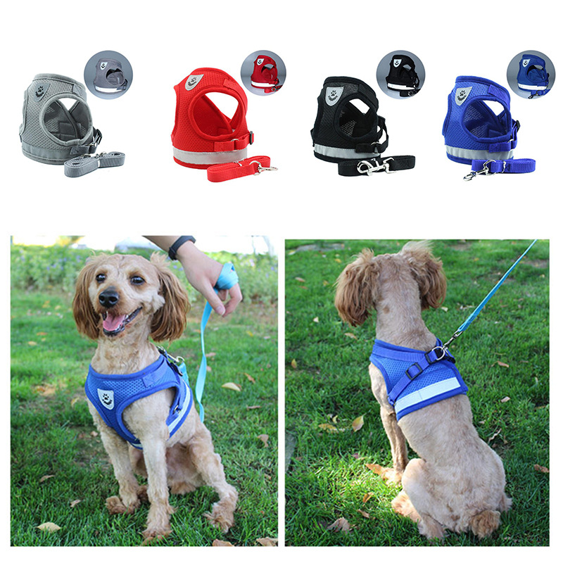 Cross-Border Dog Traction Suit Cat Pulling Rope Reflective Chest and Back Clothing Dog Harness Small and Medium-Sized Pet Supplies Wholesale