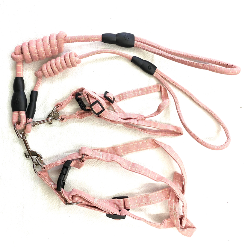 Pet Chain Plaid Cotton round Rope Chest Back Hand Holding Rope Pet Chain Plaid Cotton round Rope Chest Back Hand Holding Rope