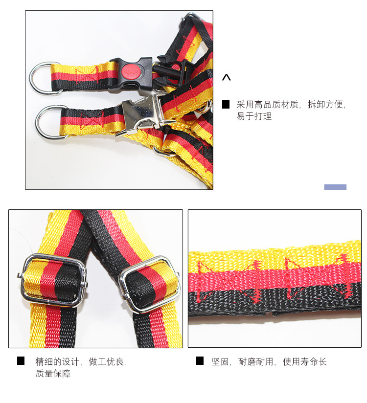Net Red Medium Large Dog Dog Training Chest Strap Malinois Training Hand Holding Rope Pet's Chest-Back Metal Large Collar