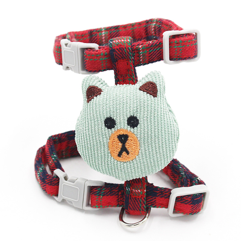 New Cat Pulling Rope I-Shaped Cat Chain Dog Leash Cute Bear Head Pet's Chest-Back Traction Belt Wholesale New Cat Pulling Rope I-Shaped Cat Chain Dog Leash Cute Bear Head Pet's Chest-Back Traction Belt Wholesale