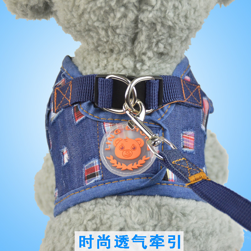 Upgraded Pet Vest Cowboy Chest Back Dog Cowboy Hand Holding Rope Cat Leash Set for Cats and Dogs