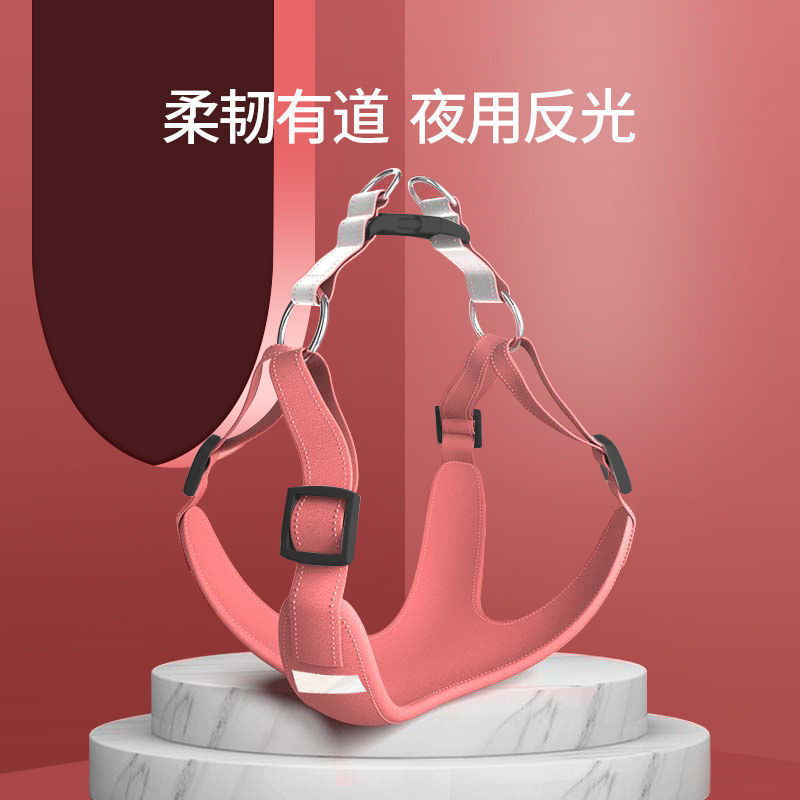 Cross-Border Pet Supplies Dog Vest-Style Traction Rope Chest Back Set Reflective Dog Rope Suede Cat Chest Back
