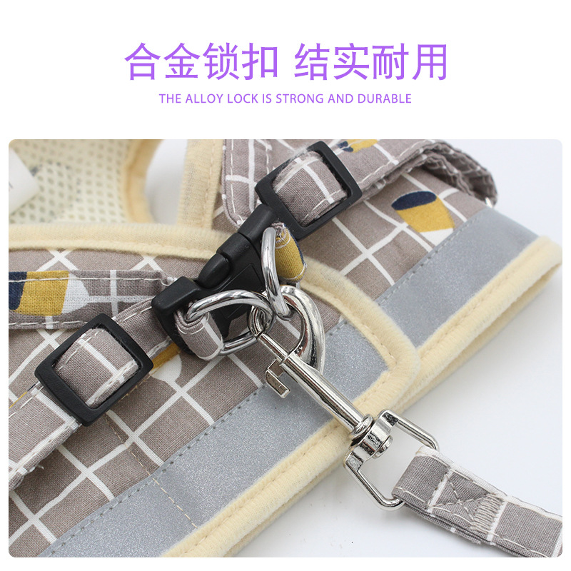 Pet Leash Vest-Style Dog Breast Strap Small and Medium-Sized Dogs Leash Cat Chest Back Currently Available Wholesale
