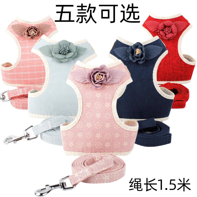 Factory Wholesale Pet Hand Holding Rope Vest Pet Traction Belt Dog Breast Strap Dress Chest Back Dog Supplies