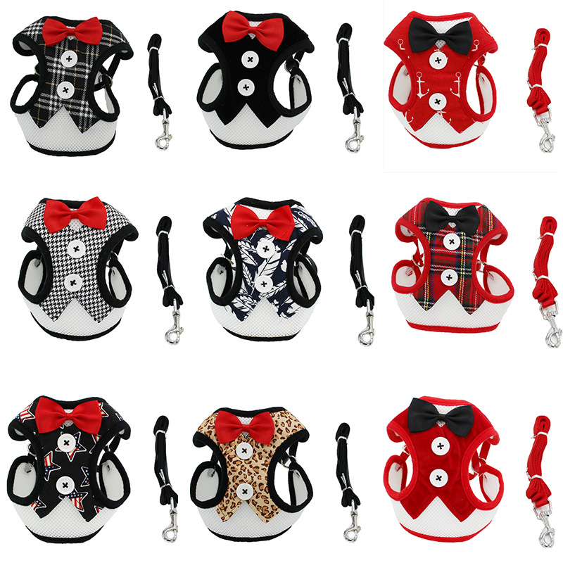 New Dog Hand Holding Rope Pet Bow Dress Chest and Back Leash Set Cat Dog Leash Dog Leash Supplies