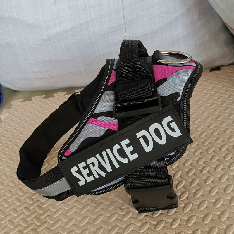 Service Dog Pet Supplies Explosion-Proof Medium Large Dog Chest Back Dog Supplies Traction Rope Factory Direct Sales
