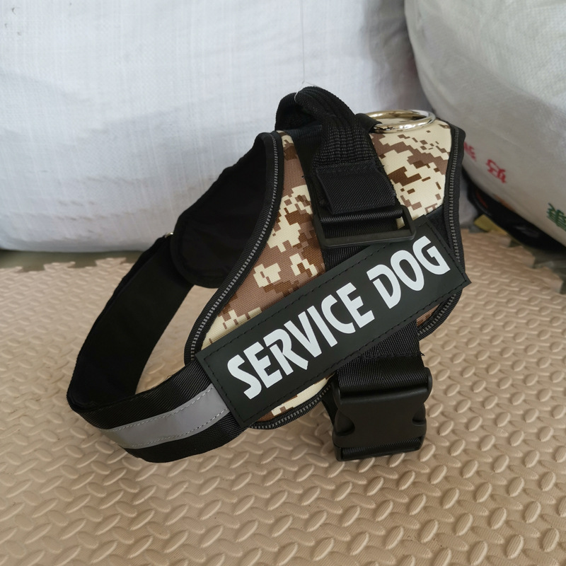 Service Dog Pet Supplies Explosion-Proof Medium Large Dog Chest Back Dog Supplies Traction Rope Factory Direct Sales