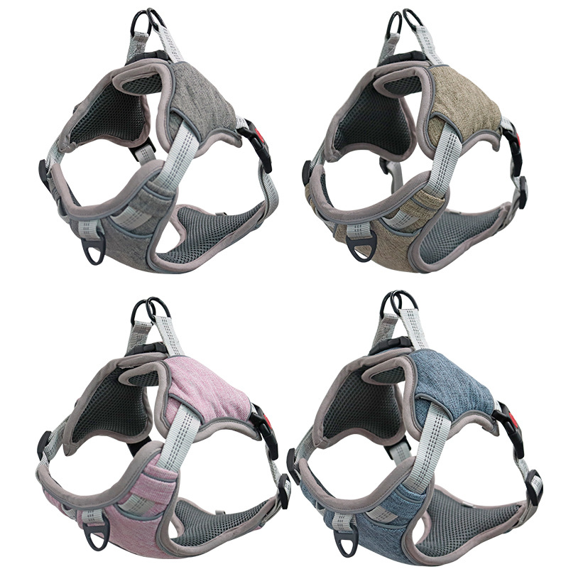 Amazon Hot Pet Outing Chest Back Adjustable Release Buckle Reflective Chest Back Medium Large Dog Comfortable Chest Strap