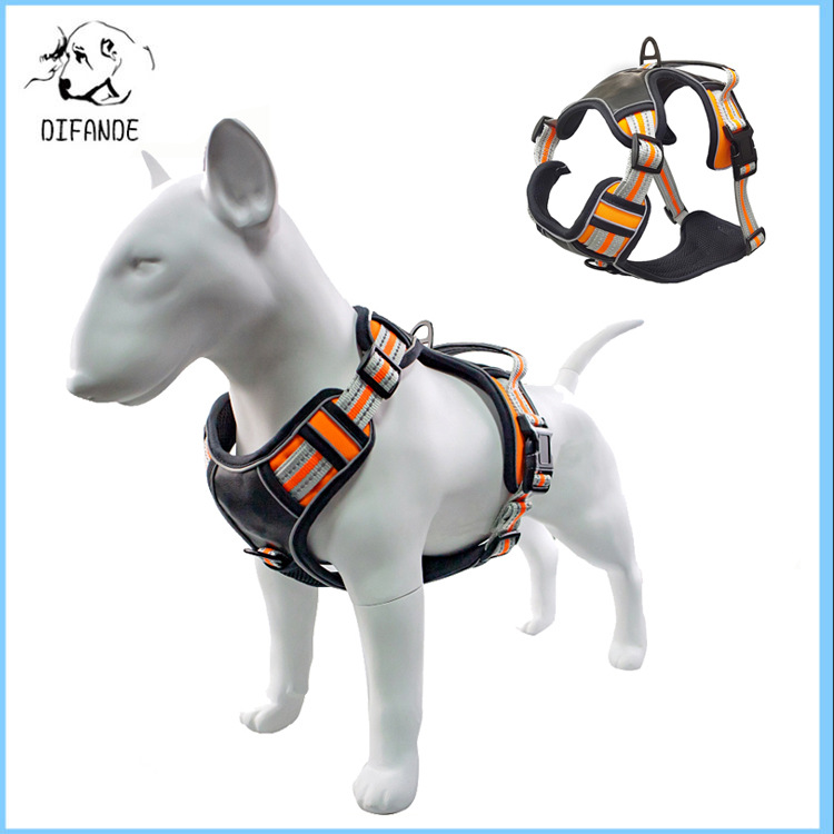 Factory Direct Supply New Reflective Comfortable Dog Breast Strap Cross-Border Amazon Hot Selling Vest Pet&#039;s Chest-Back