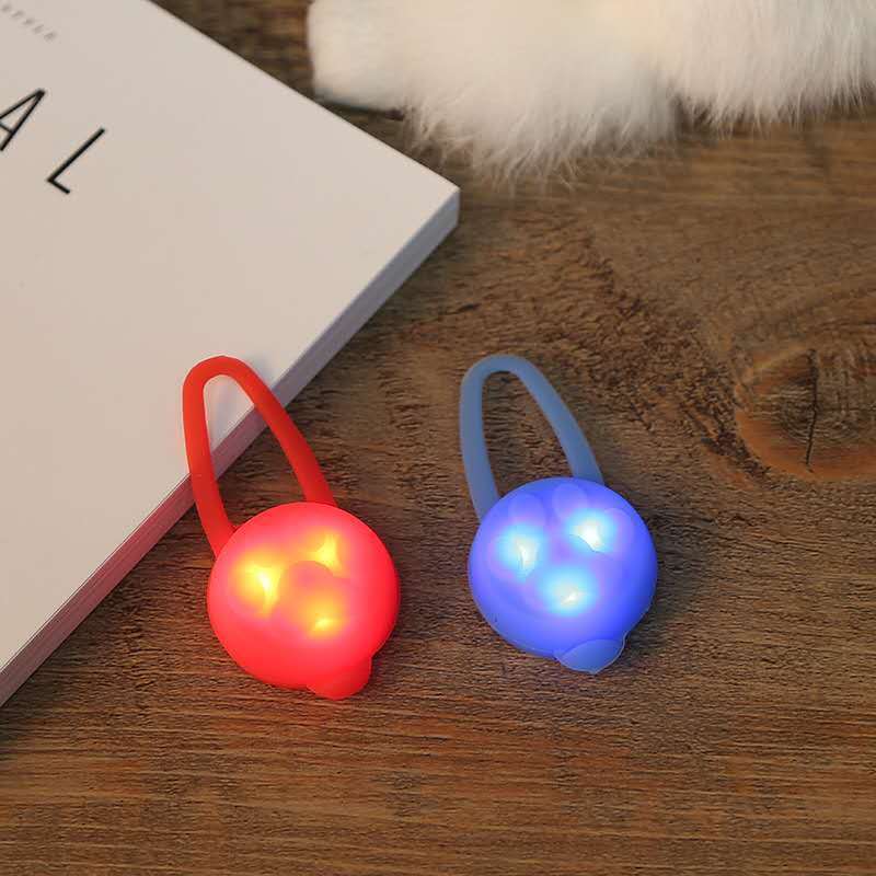 PET Soft Silicone Collar Bell Led Light Flasher Chest Back Luminous Pendant Night Safety Light Walking Cat Dog Supplies