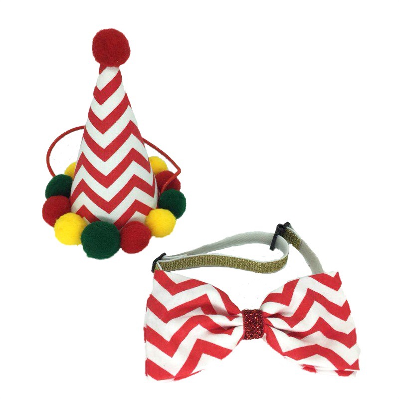 New Pet Christmas Product Dog Cat Christmas Bow Tie Christmas Decorative Hat