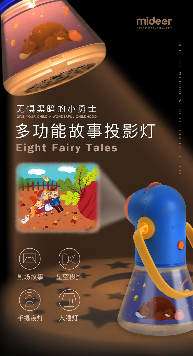 Mideer Milu Multi-Function Story Projector Children's Luminous Toys Early Education Projection Lamp Baby Night Light