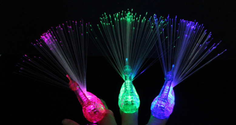 Luminous Color-Changing Toys Peacock Finger Lights Stall Popular Small Gift Gift Market Ferrule Yiwu Luminous Toys