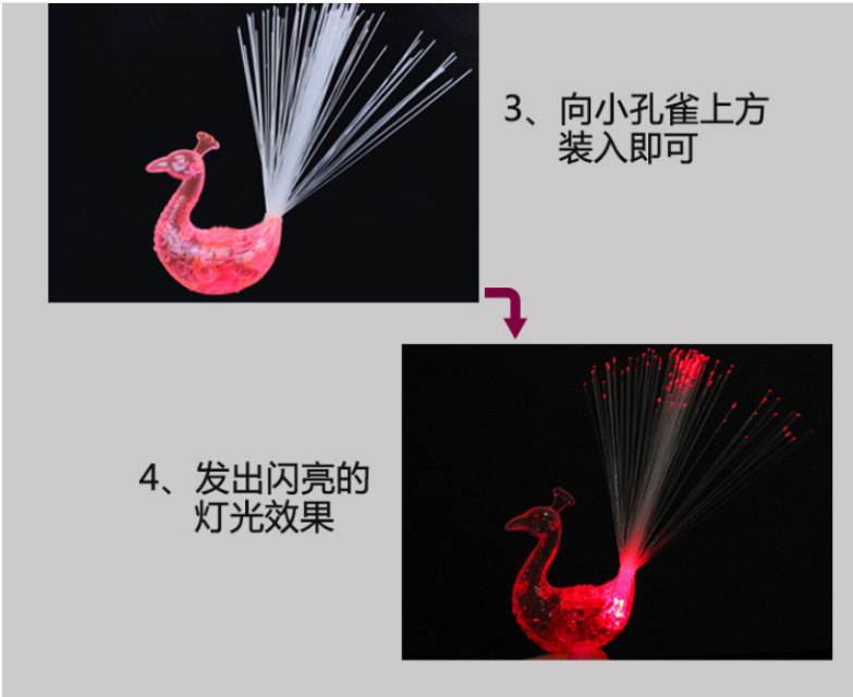 Luminous Color-Changing Toys Peacock Finger Lights Stall Popular Small Gift Gift Market Ferrule Yiwu Luminous Toys