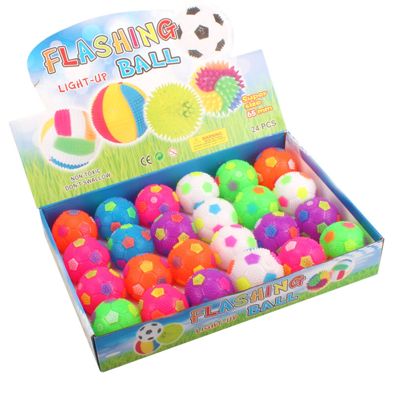 Whistle Luminous Football New Luminous Colorful Jumping Football Yiwu Children's Luminous Toys Stall Wholesale