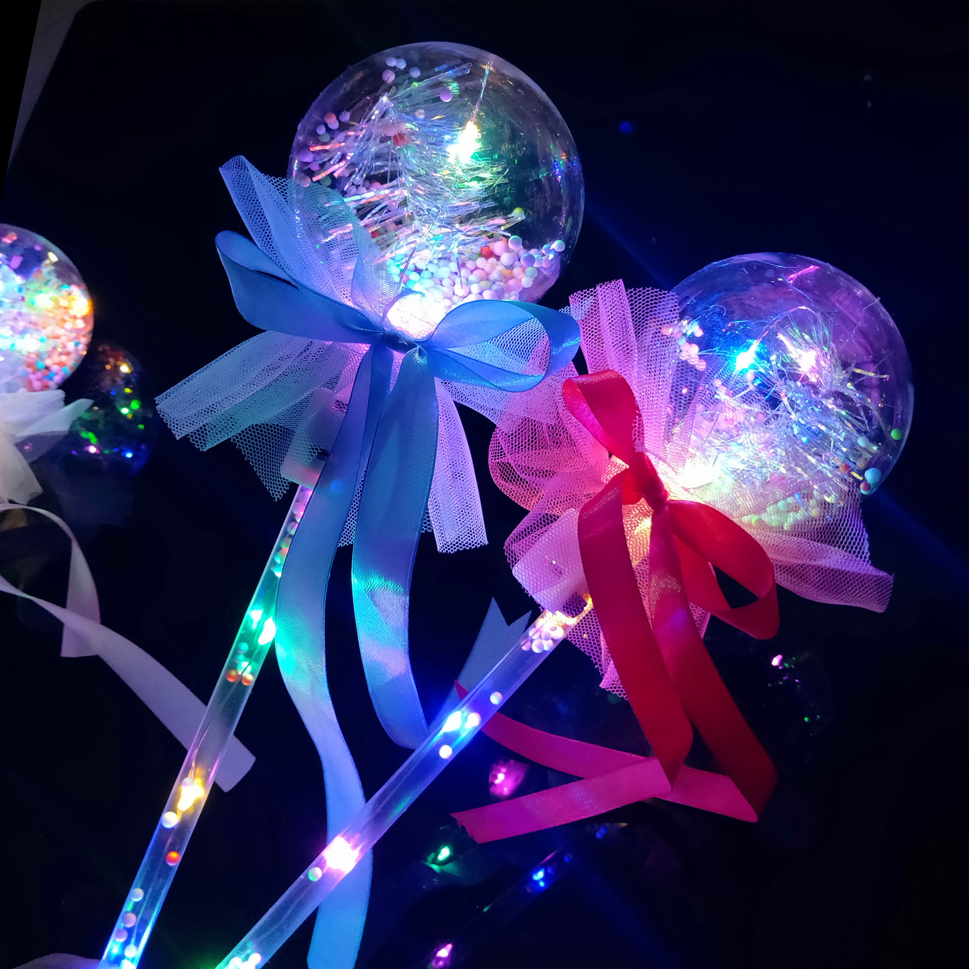 New Flash Magic Wand Glow Stick Children&#039;s Luminous Toys Stall Drainage Bounce Ball Star Sky Ball Magic Wand